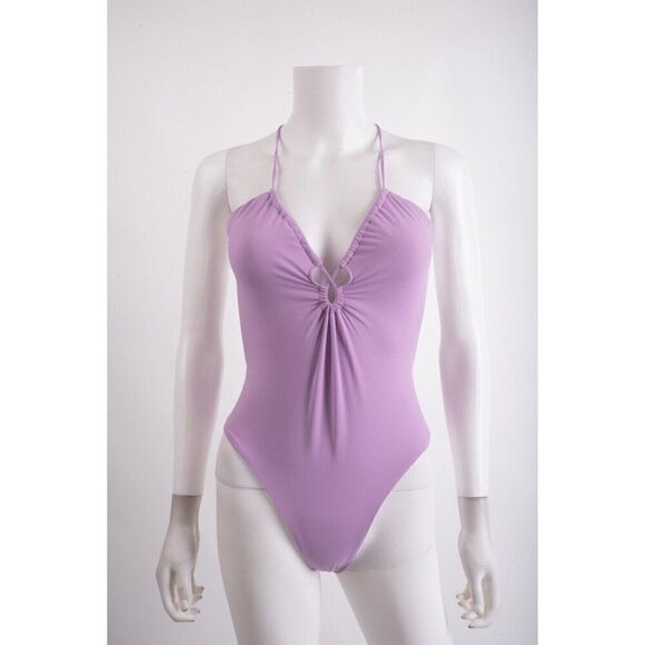 Zara Womens Swim Bathing Suit One Piece Purple Cutout S Small 2856/230 NWT - Picture 1 of 6